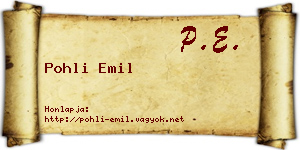 Pohli Emil névjegykártya